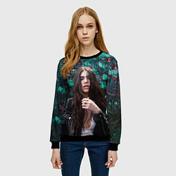 Свитшот женский Dua Lipa: Floral, цвет: 3D-черный — фото 2