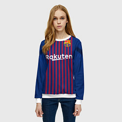 Свитшот женский FC Barcelona: Home 18/19, цвет: 3D-белый — фото 2