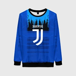 Свитшот женский FC Juventus: Blue Abstract, цвет: 3D-черный