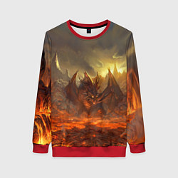 Свитшот женский Linage II: Fire Dragon, цвет: 3D-красный
