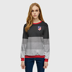 Свитшот женский ФК Атлетико Мадрид: Серый стиль, цвет: 3D-красный — фото 2