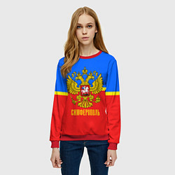 Свитшот женский Симферополь: Россия, цвет: 3D-красный — фото 2