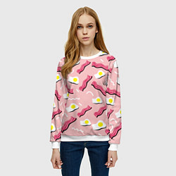 Свитшот женский Стиль бекона, цвет: 3D-белый — фото 2