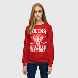 Свитшот женский Россия: Красная машина, цвет: 3D-красный — фото 2
