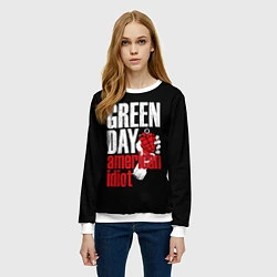 Свитшот женский Green Day: American Idiot, цвет: 3D-белый — фото 2