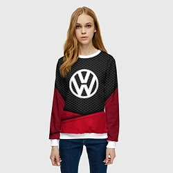 Свитшот женский Volkswagen: Grey Carbon, цвет: 3D-белый — фото 2