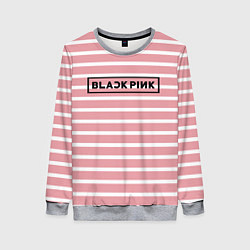 Свитшот женский Black Pink: Striped Geometry, цвет: 3D-меланж