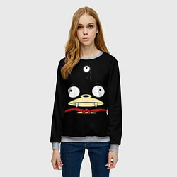 Свитшот женский Лицо Ниблера, цвет: 3D-меланж — фото 2