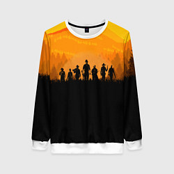 Свитшот женский Red Dead Redemption: Orange Sun, цвет: 3D-белый