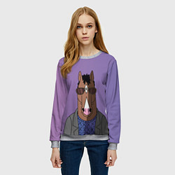 Свитшот женский Конь БоДжек, цвет: 3D-меланж — фото 2