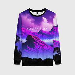 Свитшот женский No Man's Sky: Neon Mountains, цвет: 3D-черный