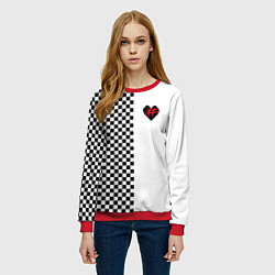 Свитшот женский ФРЕНДЗОНА: Шахматы, цвет: 3D-красный — фото 2