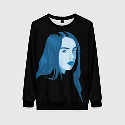 Свитшот женский Billie Eilish: Blue Style, цвет: 3D-черный