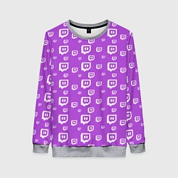 Свитшот женский Twitch: Violet Pattern, цвет: 3D-меланж
