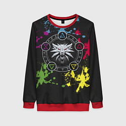 Свитшот женский Ведьмак: Сила стихий, цвет: 3D-красный