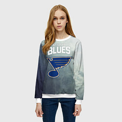 Свитшот женский St Louis Blues, цвет: 3D-белый — фото 2