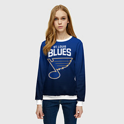 Свитшот женский St Louis Blues, цвет: 3D-белый — фото 2