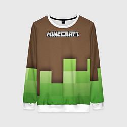 Свитшот женский Minecraft - Логотип, цвет: 3D-белый