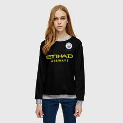 Свитшот женский Manchester City away 19-20, цвет: 3D-меланж — фото 2
