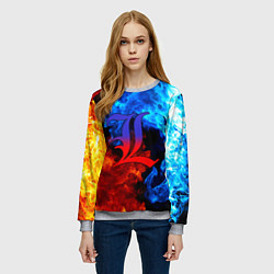 Свитшот женский L letter fire, цвет: 3D-меланж — фото 2