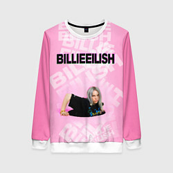 Свитшот женский Billie Eilish: Pink Mood, цвет: 3D-белый