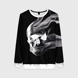 Свитшот женский Wind - smoky skull, цвет: 3D-белый