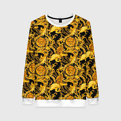 Женский свитшот Львы золотые узоры