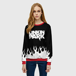 Свитшот женский Linkin Park: Black Flame, цвет: 3D-красный — фото 2