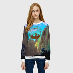 Свитшот женский Счастье не за горами, цвет: 3D-белый — фото 2