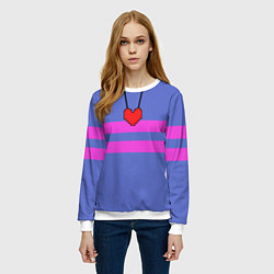 Свитшот женский UNDERTALE FRISK ФРИСК, цвет: 3D-белый — фото 2