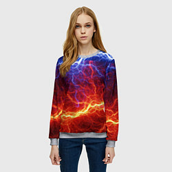 Свитшот женский Лёд и огонь, цвет: 3D-меланж — фото 2