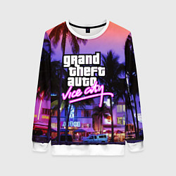Свитшот женский Grand Theft Auto Vice City, цвет: 3D-белый