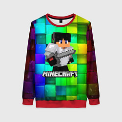 Свитшот женский Minecraft Майнкрафт, цвет: 3D-красный
