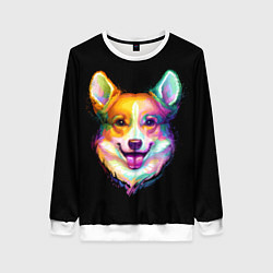 Свитшот женский Корги, цвет: 3D-белый