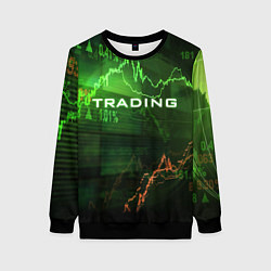 Свитшот женский Трейдинг 03, цвет: 3D-черный