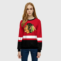 Свитшот женский Chicago Blackhawks, цвет: 3D-черный — фото 2