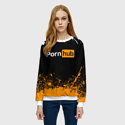 Свитшот женский PORNHUB, цвет: 3D-белый — фото 2