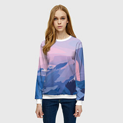 Свитшот женский Горы, цвет: 3D-белый — фото 2