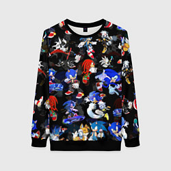 Свитшот женский Sonic паттерн, цвет: 3D-черный