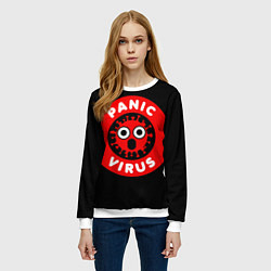 Свитшот женский Panic Virus, цвет: 3D-белый — фото 2