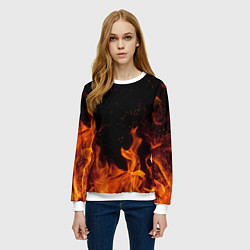 Свитшот женский ОГОНЬ, цвет: 3D-белый — фото 2