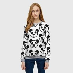 Свитшот женский Panda, цвет: 3D-меланж — фото 2