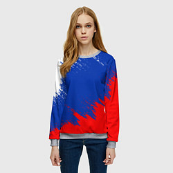 Свитшот женский РОССИЯ ТРИКОЛОР, цвет: 3D-меланж — фото 2