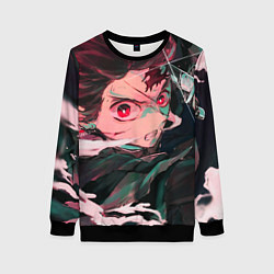 Свитшот женский Клинок рассекающий демонов, цвет: 3D-черный