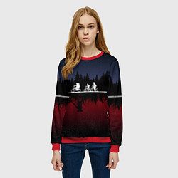 Свитшот женский Очень странные дела, цвет: 3D-красный — фото 2