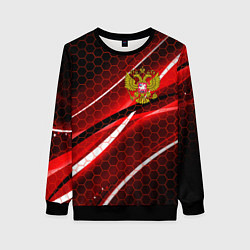 Свитшот женский РОССИЯ, цвет: 3D-черный