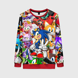 Свитшот женский Sonic ПЕРСОНАЖИ, цвет: 3D-красный