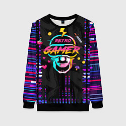 Свитшот женский RETROGAMER3D47, цвет: 3D-черный