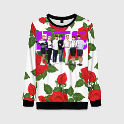 Свитшот женский BTS Roses White, цвет: 3D-черный