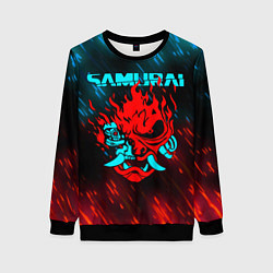Свитшот женский CYBERPUNK 2077 SAMURAI, цвет: 3D-черный